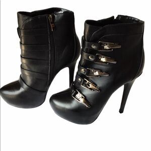 Paper Fox Genece Stiletto Buckle Ankle Boots